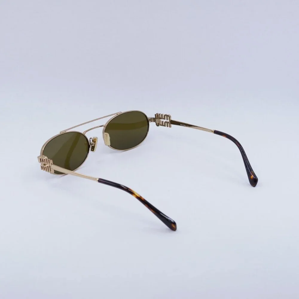 🕶️ New Miu Miu MU54ZS 7OE09Z Sunglasses - Brass Gold Frame, Dark Brown Lenses - Picture 6 of 12